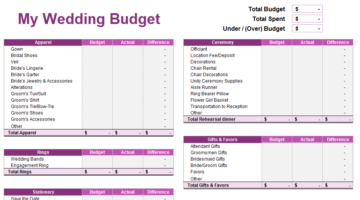 Wedding Budget Spreadsheet | Young Adult Money